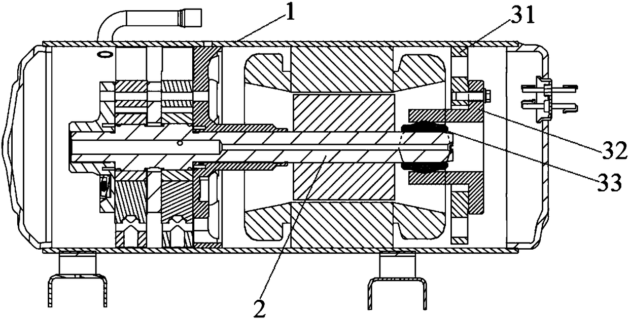 Shaft support structure and compressor