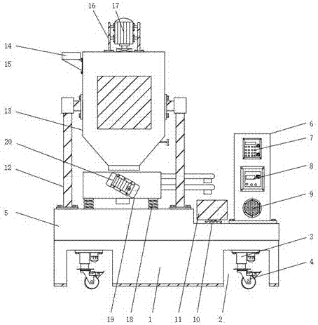 Aquatic feed mixing device for microptenus salmoides