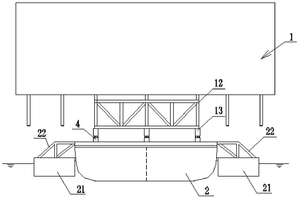Floating type installation structure and method for offshore converter station