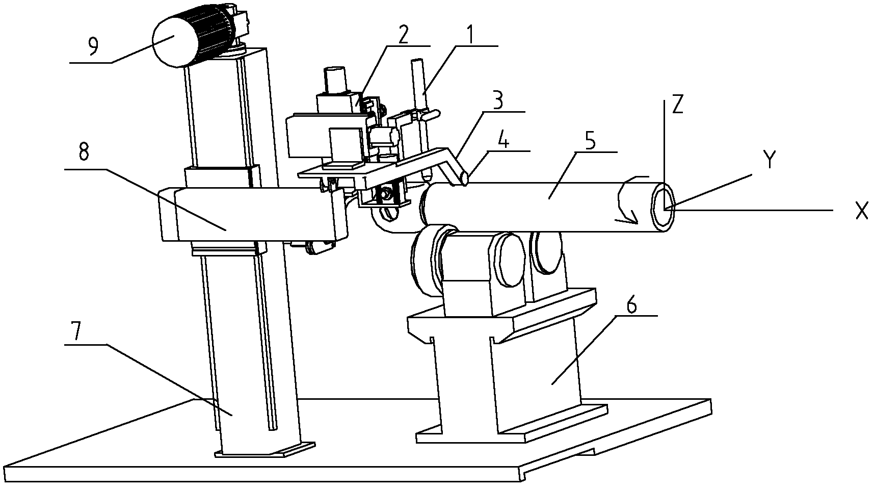 Automatic welding method for circumferential welding seam of round pipe