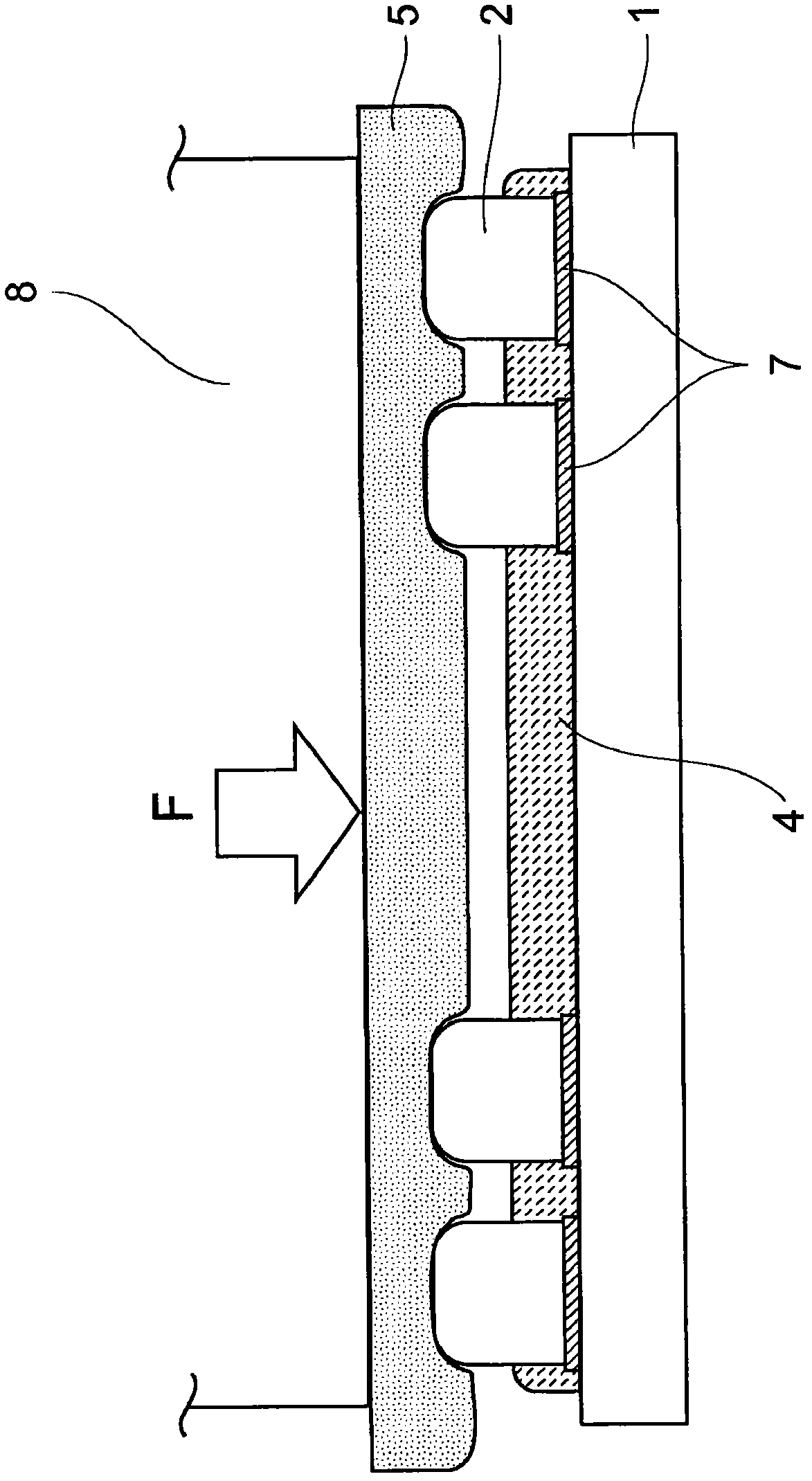 Chip component mounting structure, chip component mounting method and liquid crystal display device