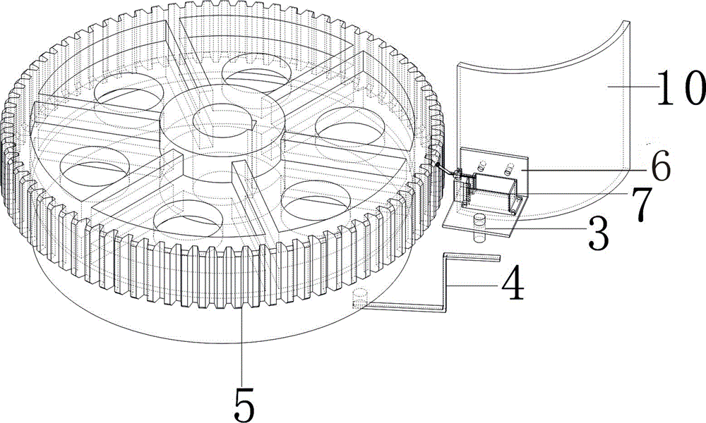 A contact measuring device and method for the rotary position of a crane