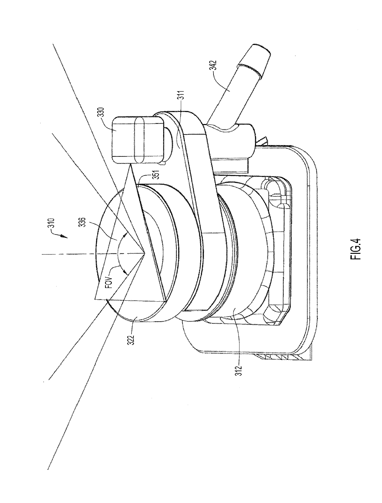 Self-contained camera wash system and method