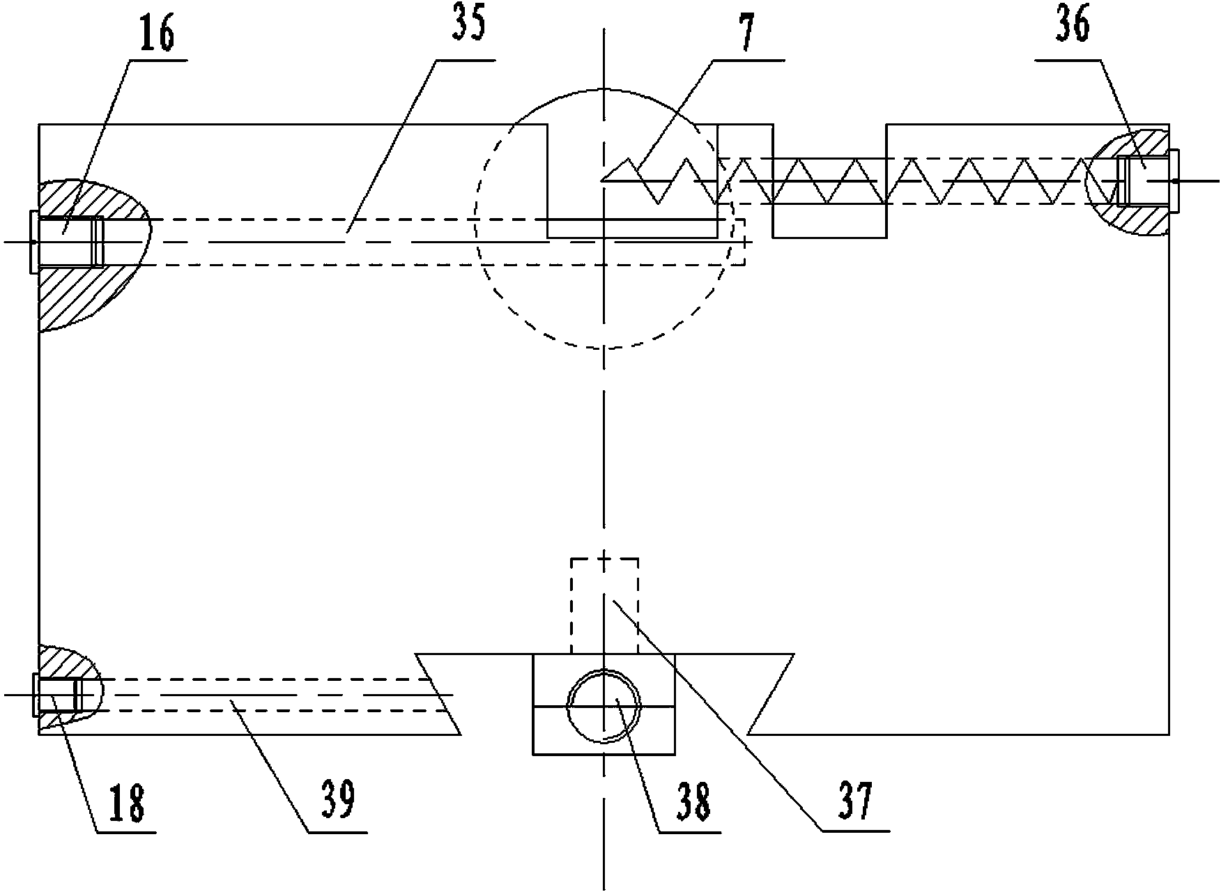 Ultrasonic vibration three-point bending test device suitable for observing crisp and hard material on line