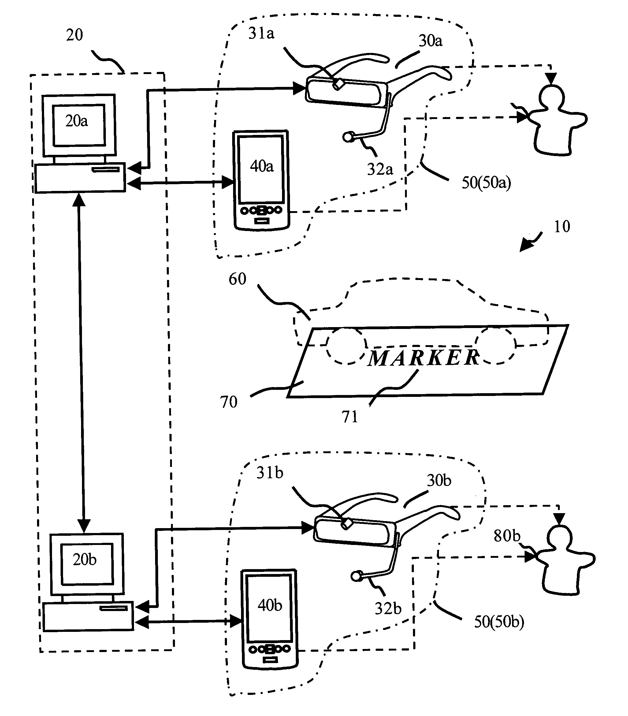 Augmented reality system and method with mobile and interactive function for multiple users