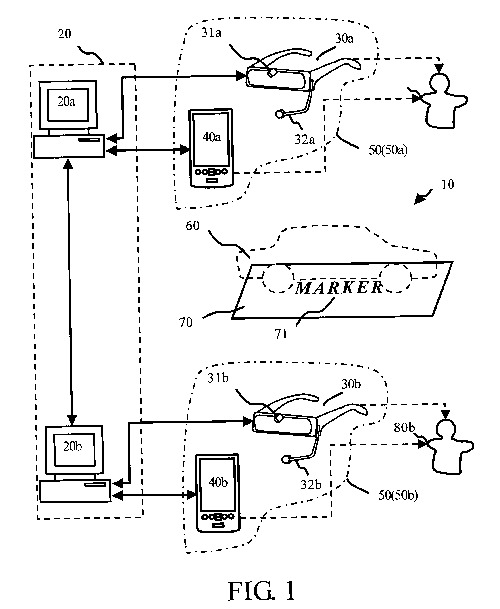Augmented reality system and method with mobile and interactive function for multiple users