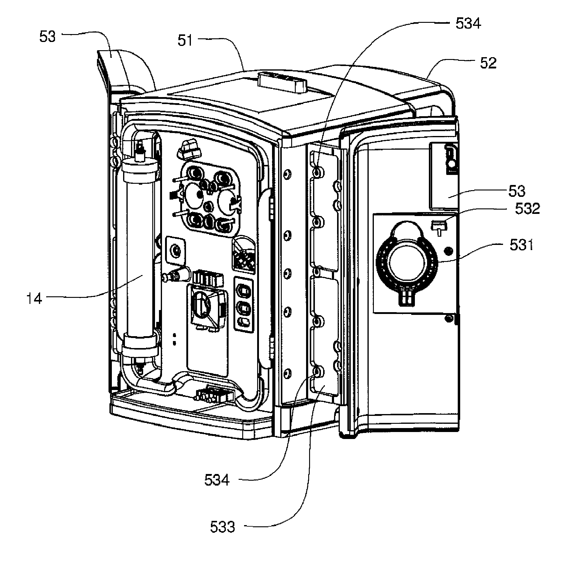 Enclosure for a portable hemodialysis system