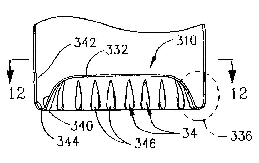 Method and container having reinforcing rib structures
