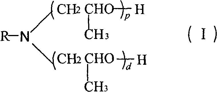 Gasoline detergent prepared by using fatty amine polyoxypropylene ether