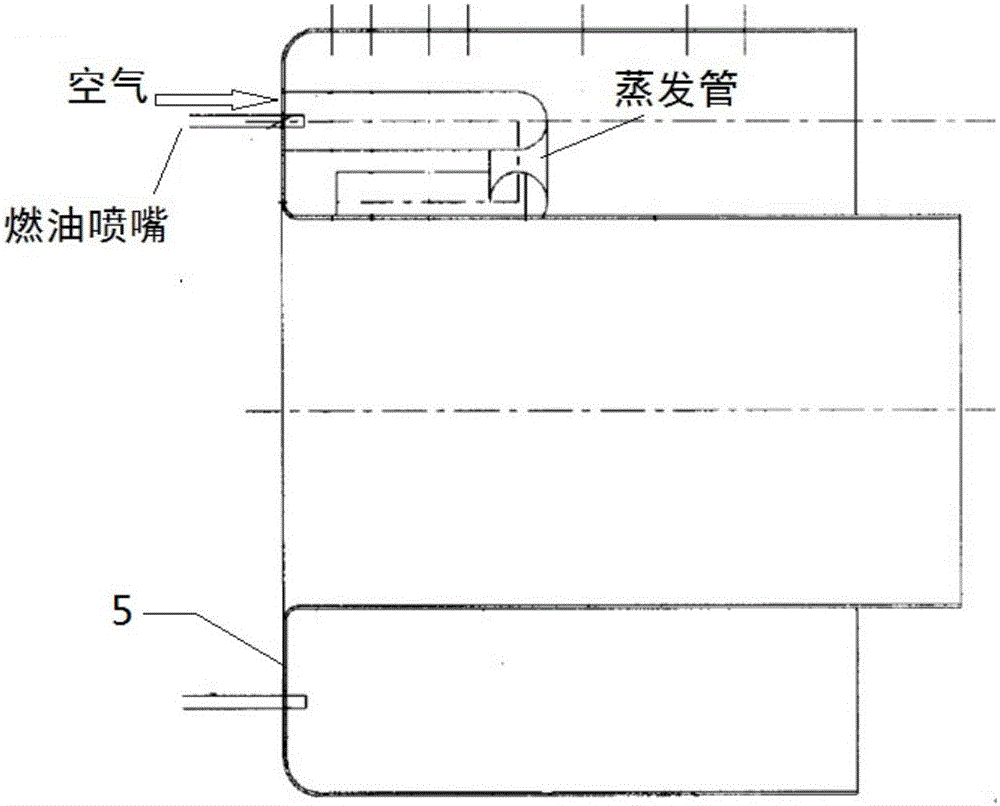 Fuel-cooled type evaporating pipe structure