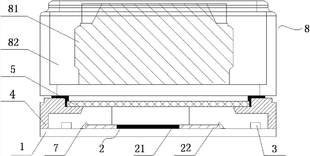 Camera module, and encapsulating structure and encapsulating method thereof