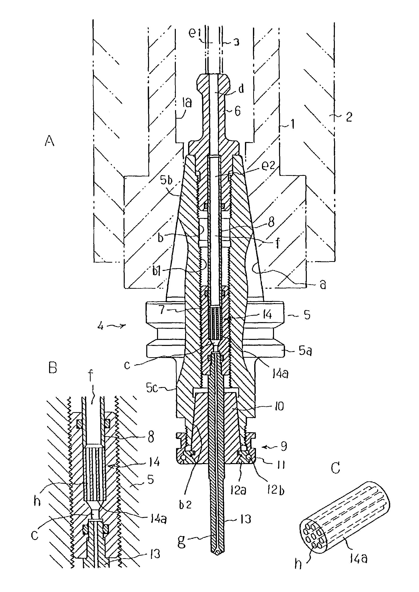 Cutting fluid device for a spindle of a machine tool