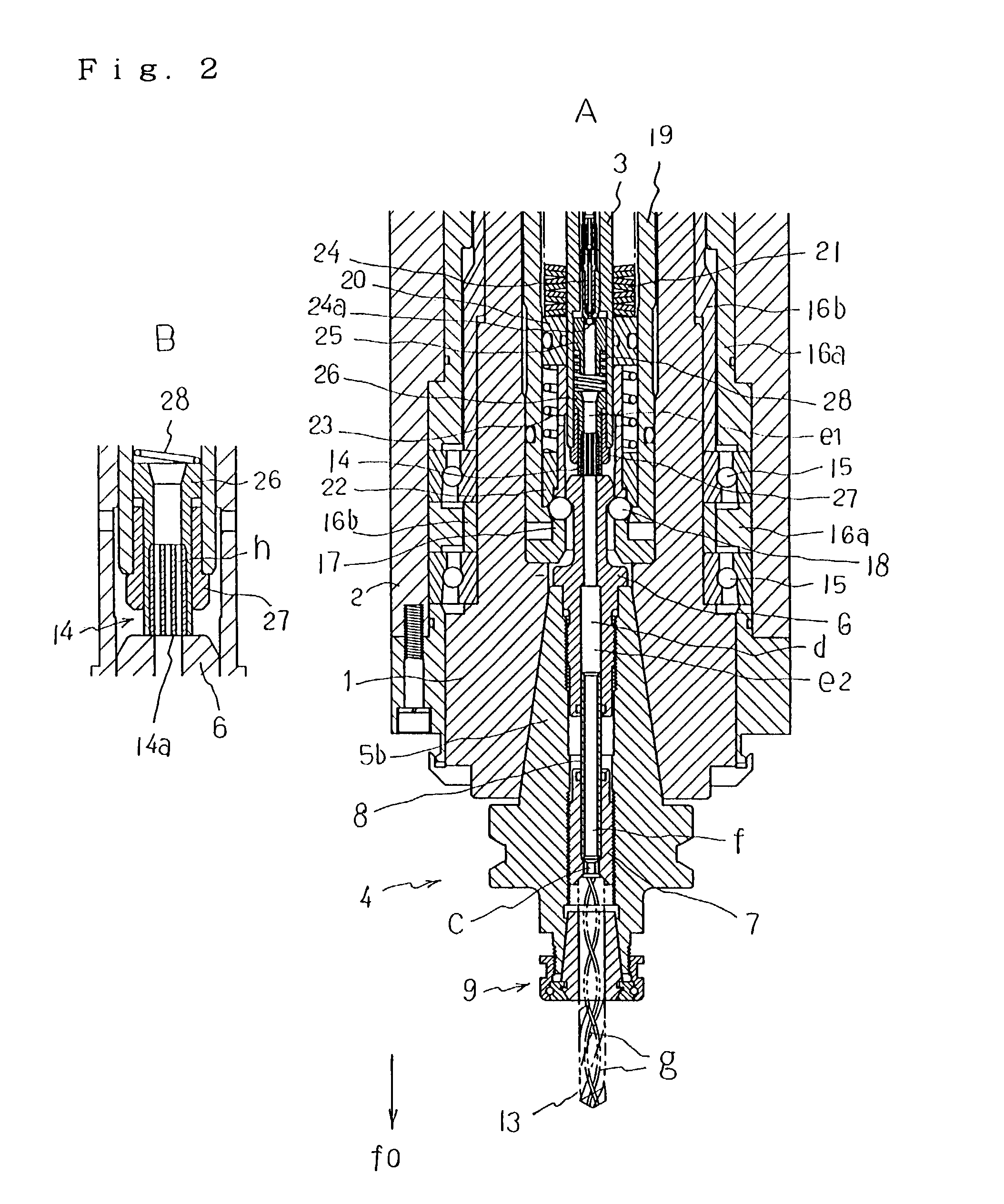 Cutting fluid device for a spindle of a machine tool