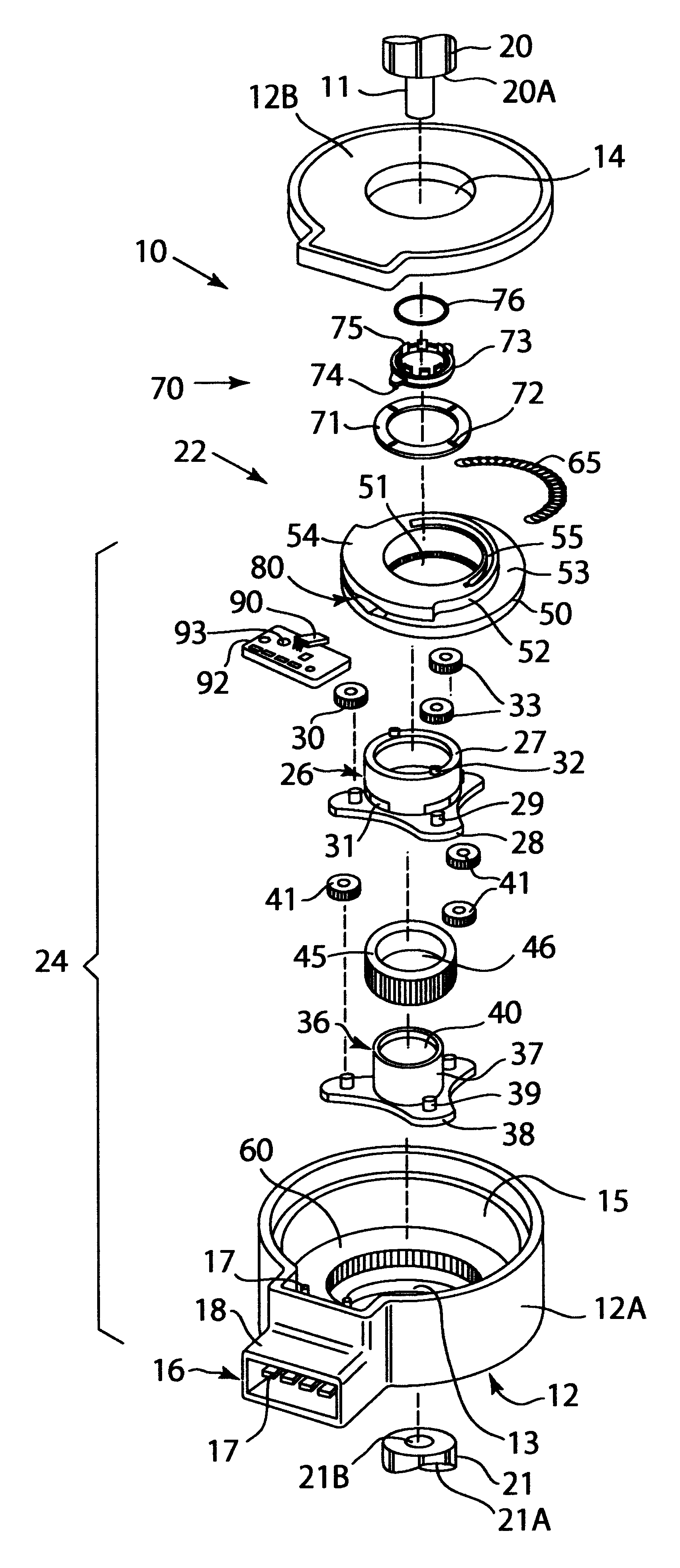 Non-contacting sensor for measuring relative displacement between two rotating shafts