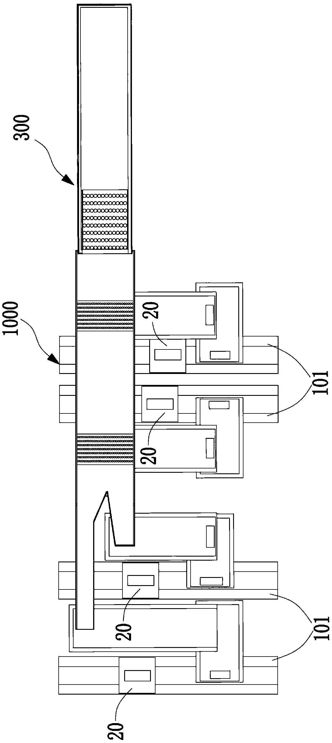 Multi-specification particle sieving synchronous packaging line and sieving synchronous packaging method thereof