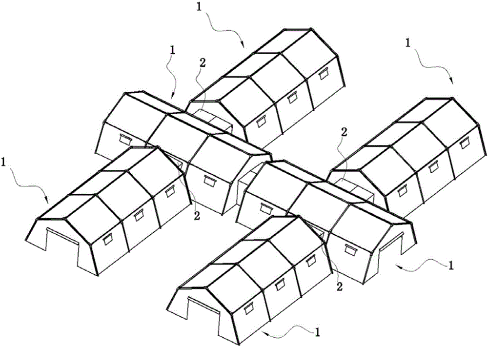 Extendable and retractable tent frame connecting unit and tent frame