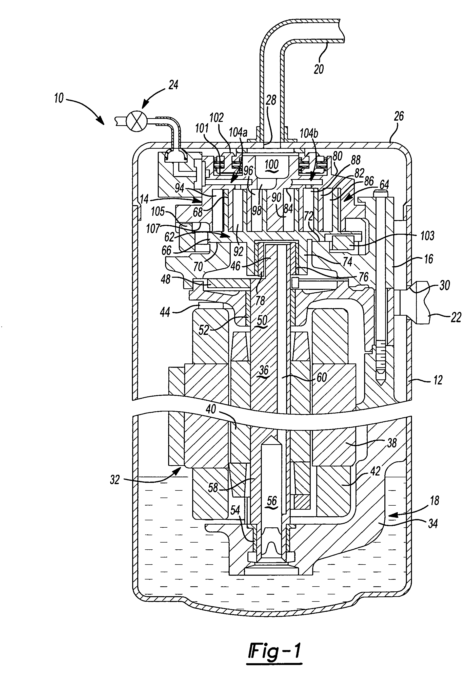 Vapor injection system for a scroll compressor