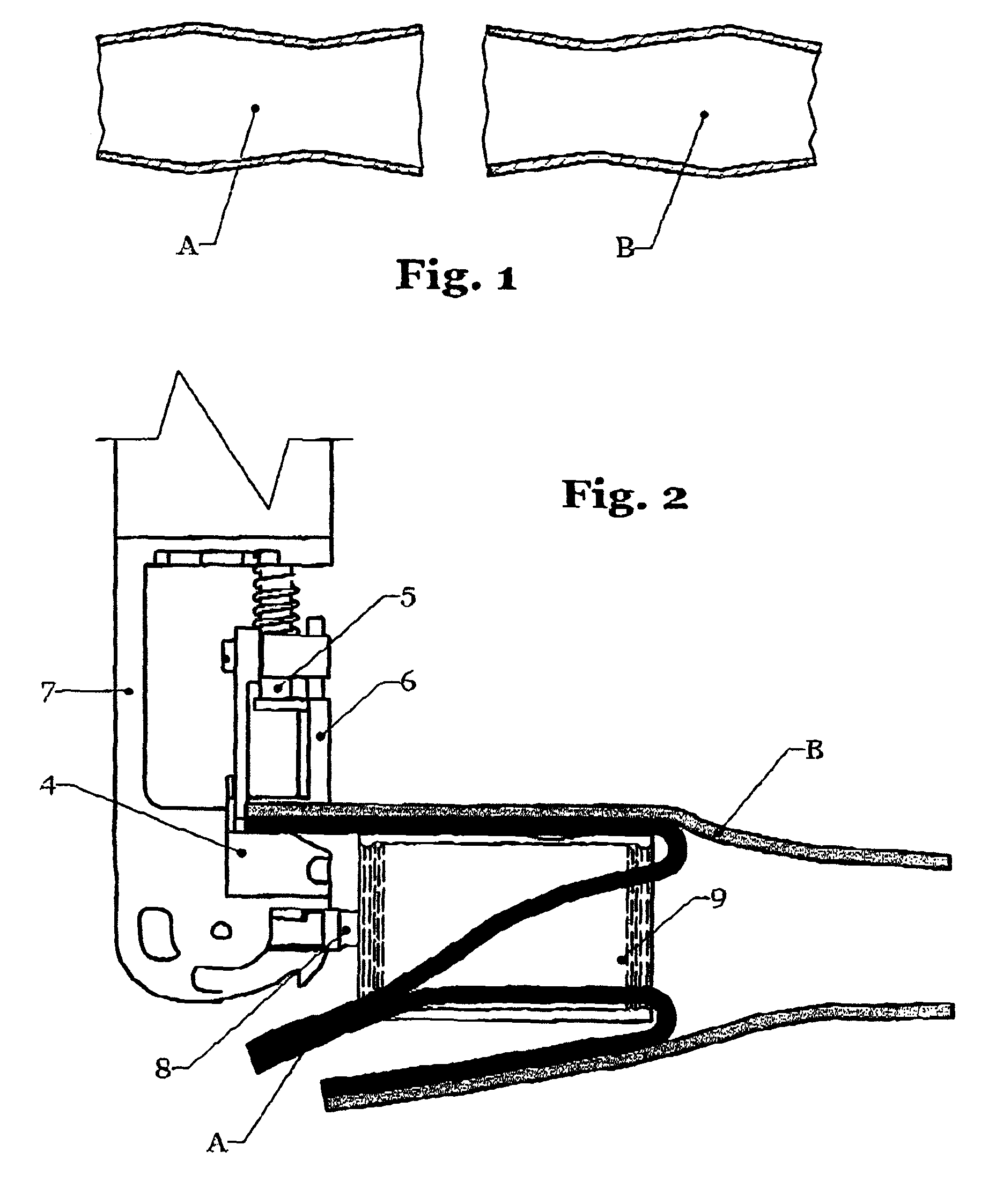 Device that can be mounted on a surgical sewing machine to form an end-to-end anastomosis between two hollow organs, suturing machine and process thereof