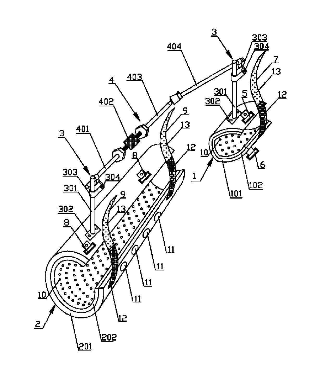 Wound-free adjusting type splint holder support used for fracture of distal radius