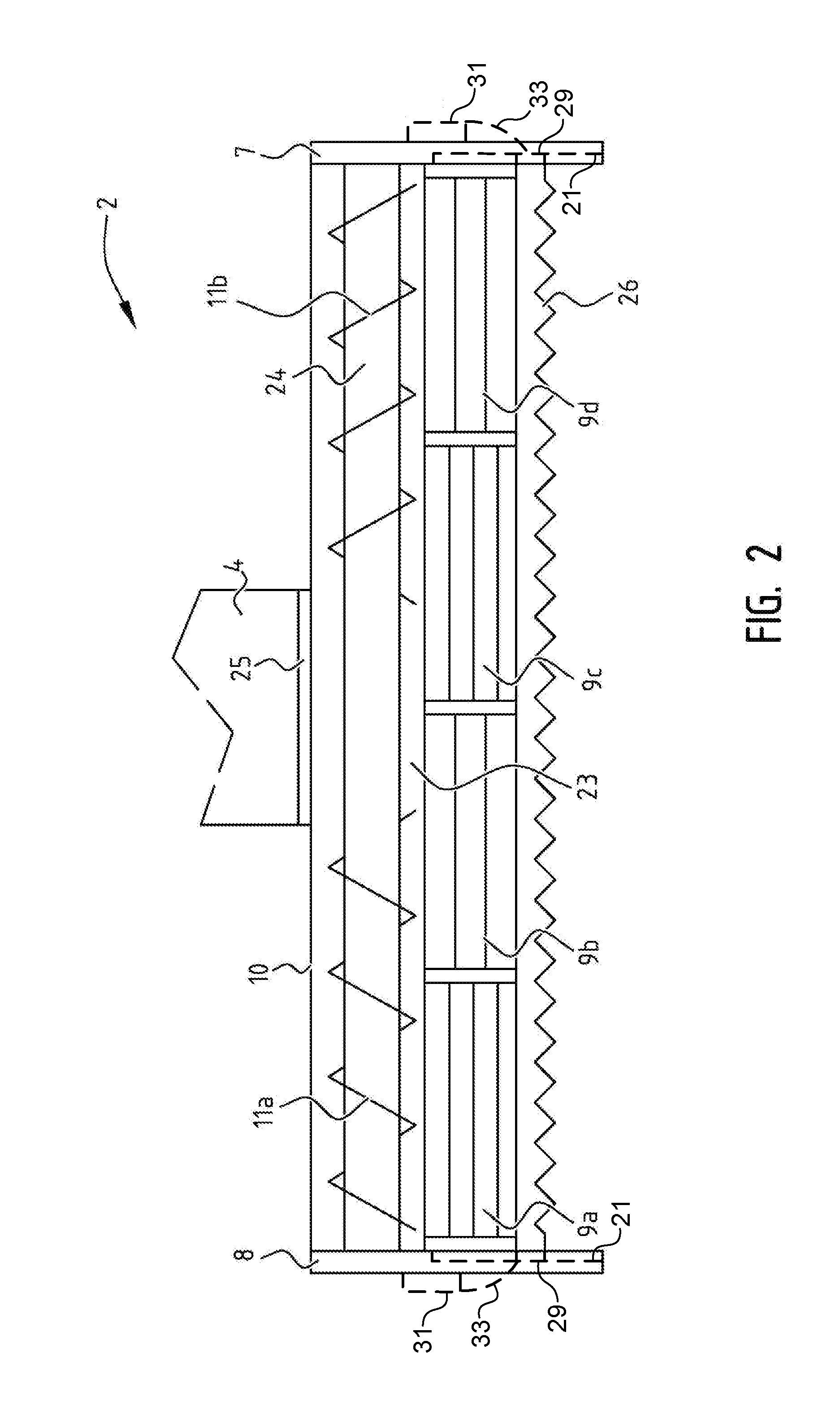 Harvester header with belt length adapting mechanism