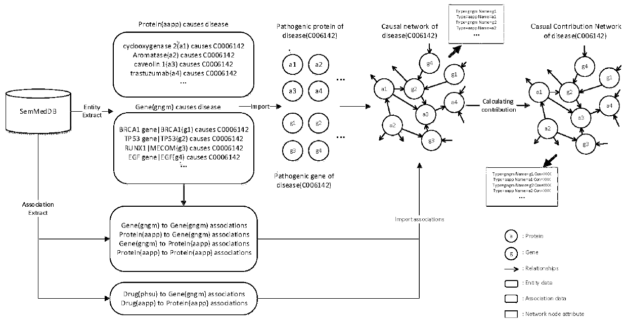 Drug relocation model based on pathogenic contribution network analysis