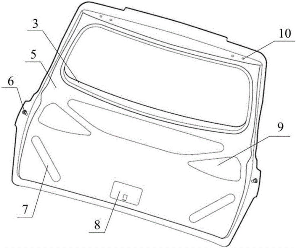 Automobile tail door made of composite material