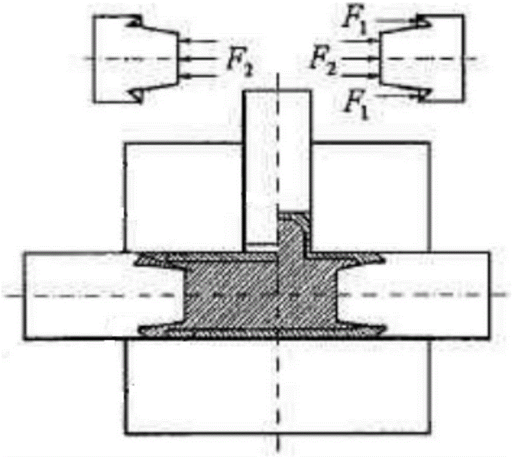 Hydraulic control tee joint buckling rigid-plastic compounded bulging equipment