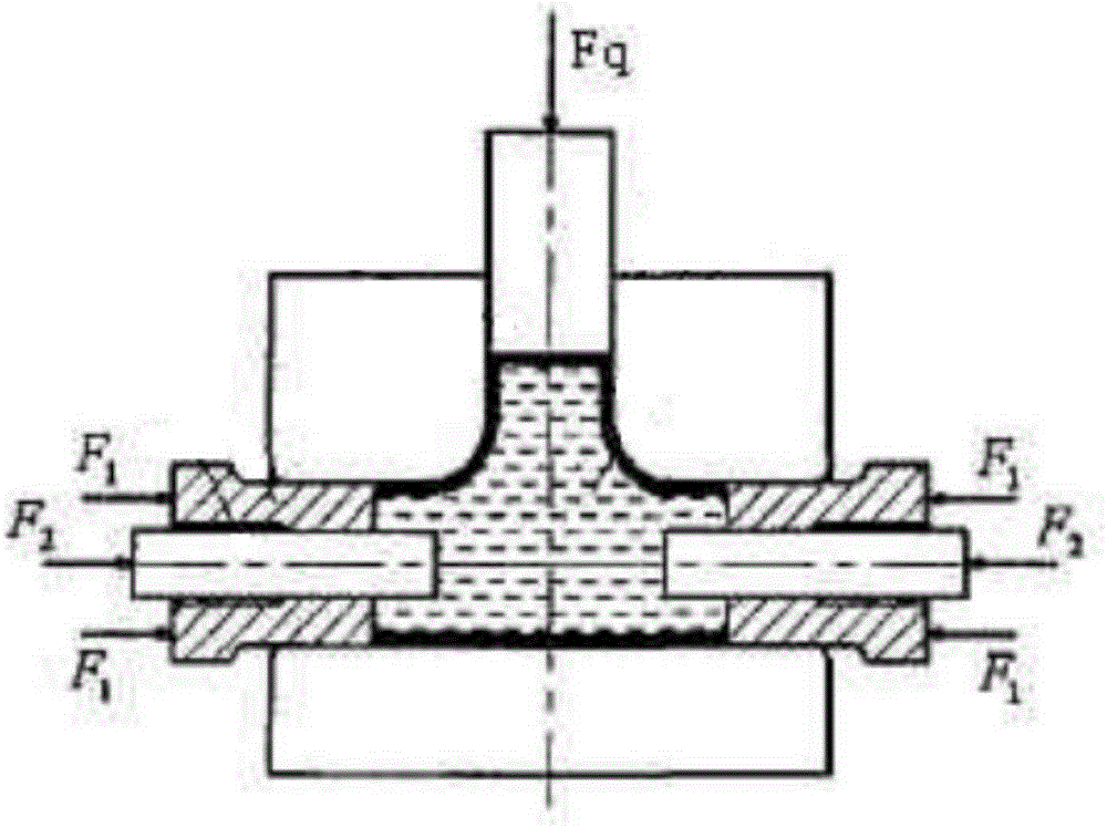 Hydraulic control tee joint buckling rigid-plastic compounded bulging equipment