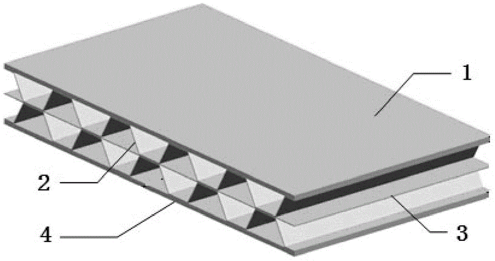 Energy absorption structure for corrugated sandwich panel
