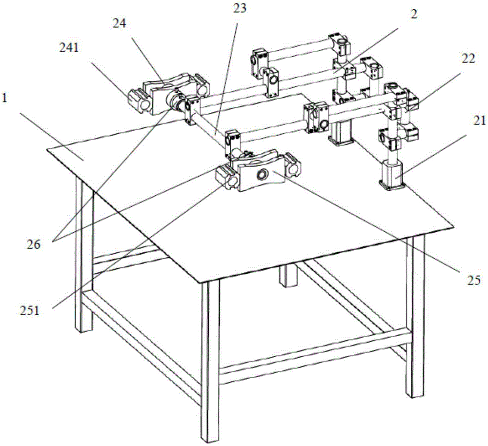 Preinstallation device of mechanical arm tooling