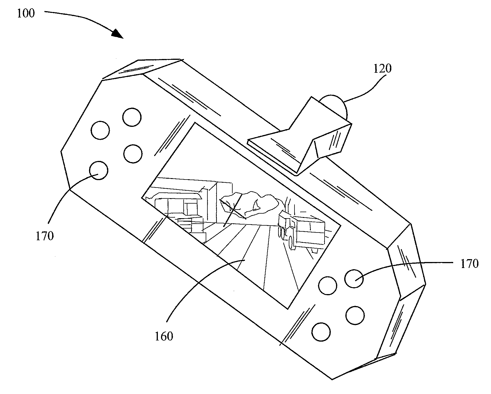 Method and apparatus for an on-screen/off-screen first person gaming experience