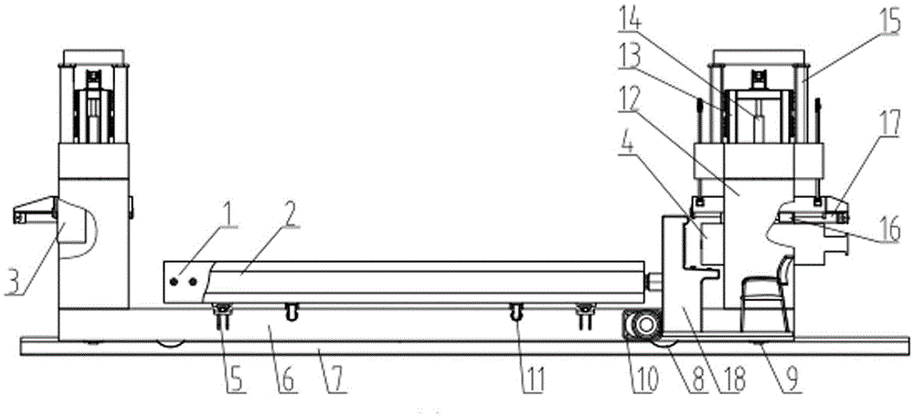 Two-direction pre-tensioned prestressing ballastless track slab movable tensioning equipment