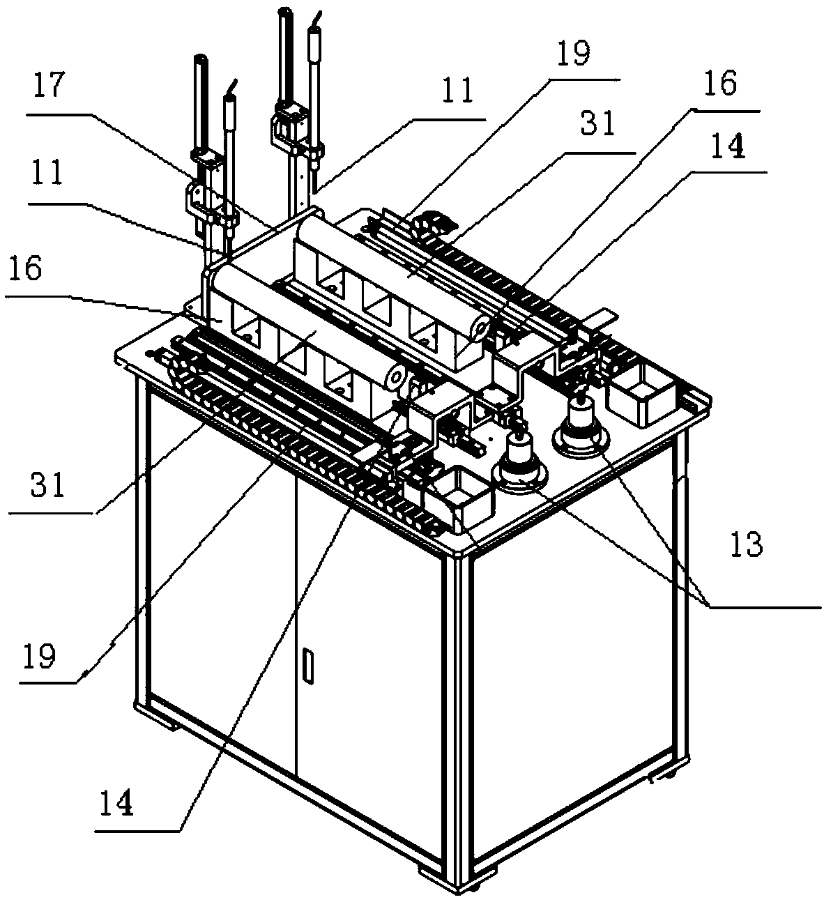 Automatic machining and detecting device of energy-containing columnar material for aerospace fire work device