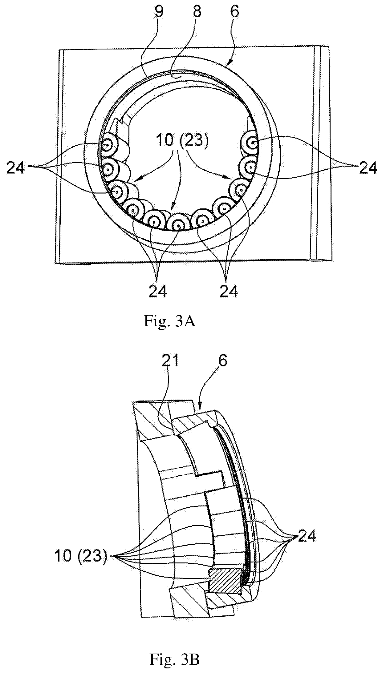 Method and device for fitting an angular contact roller bearing