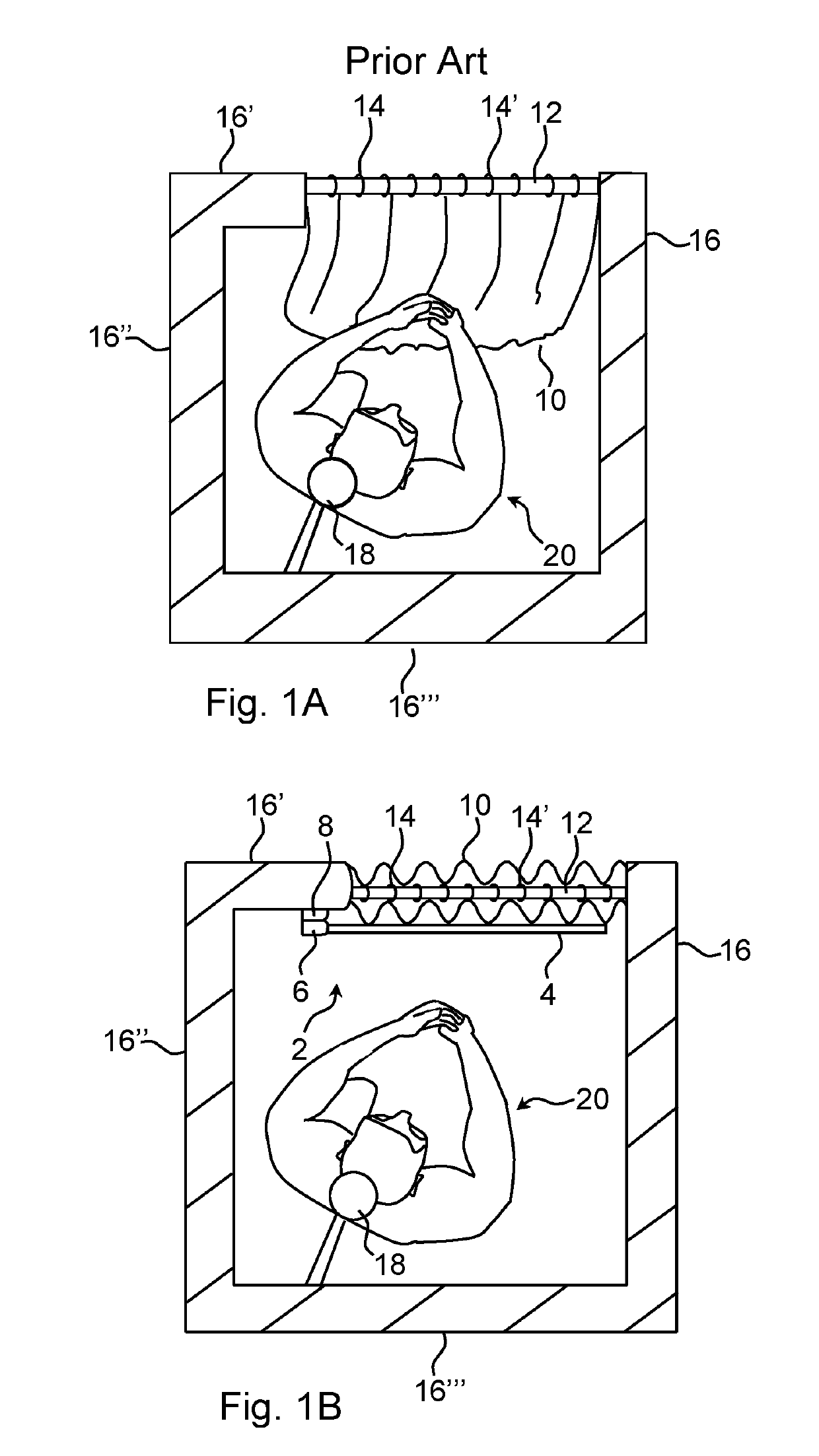 Shower curtain blocking device