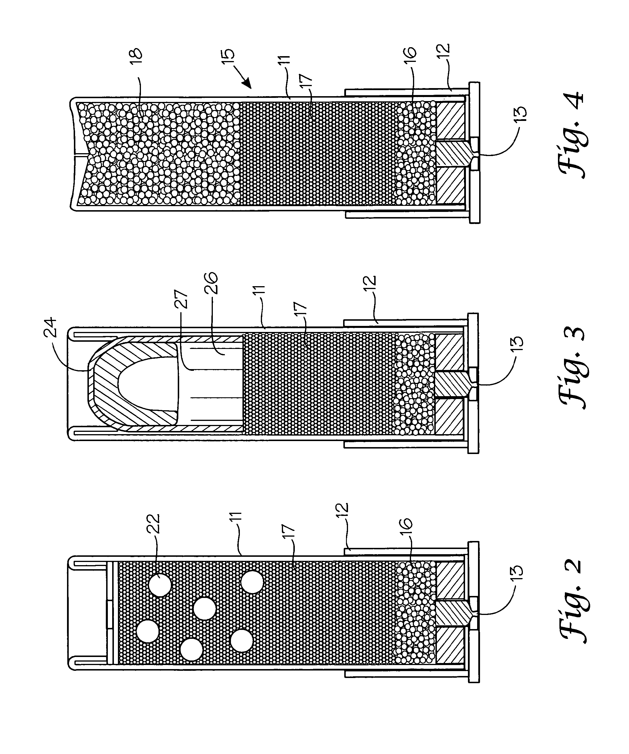 Wad-less cartridges and method of manufacturing the same