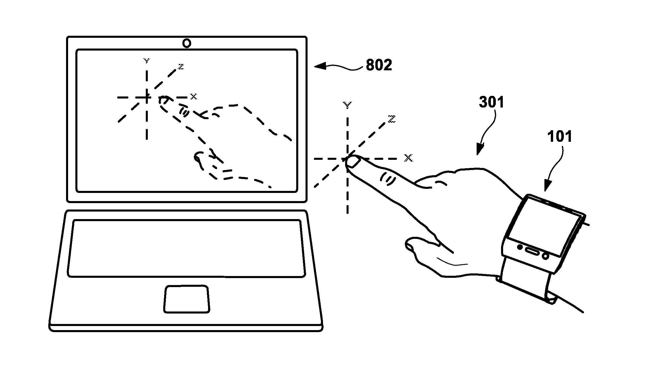 Wireless wrist computing and control device and method for 3D imaging, mapping, networking and interfacing