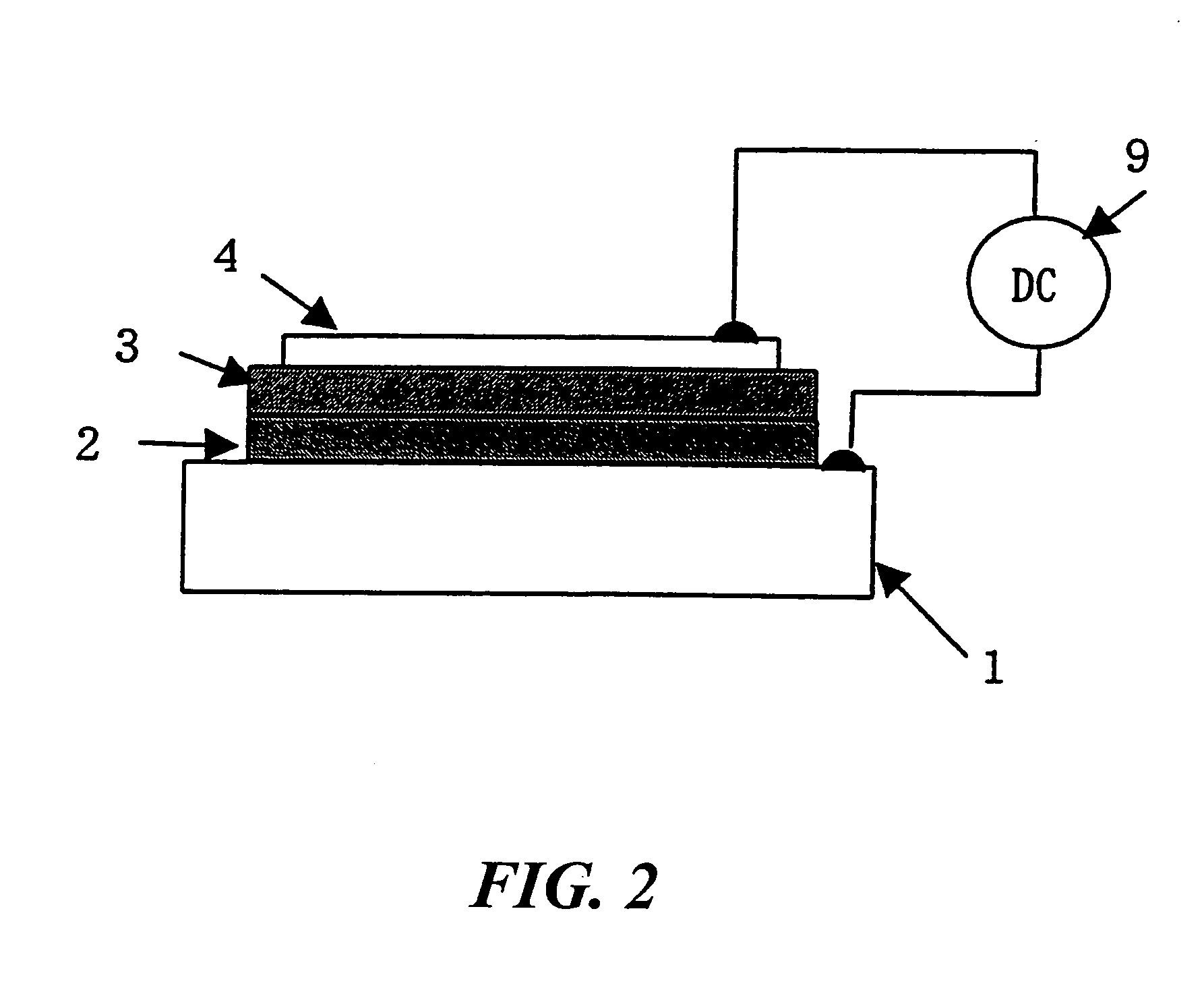 Inorganic electroluminescence device driven by direct current