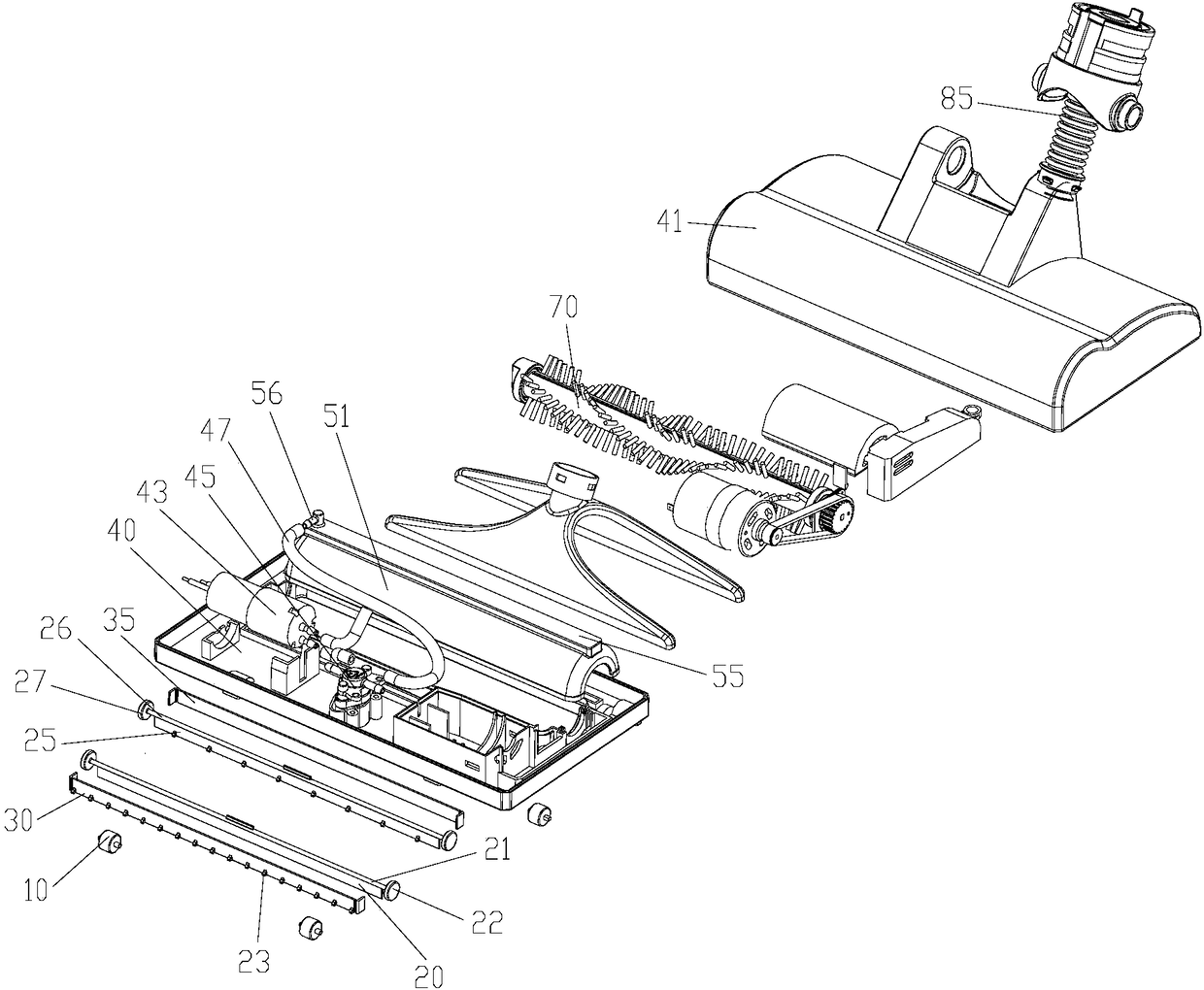 Floor brush and cleaning vacuum cleaner thereof