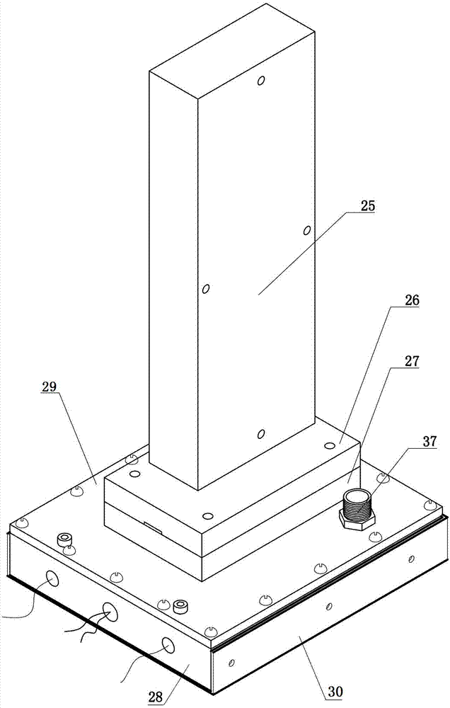 A pressing device of a standard garment pocket cloth folding and pressing machine