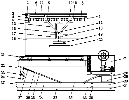 Plastic-wood plate automatic cutting and garbage treatment device