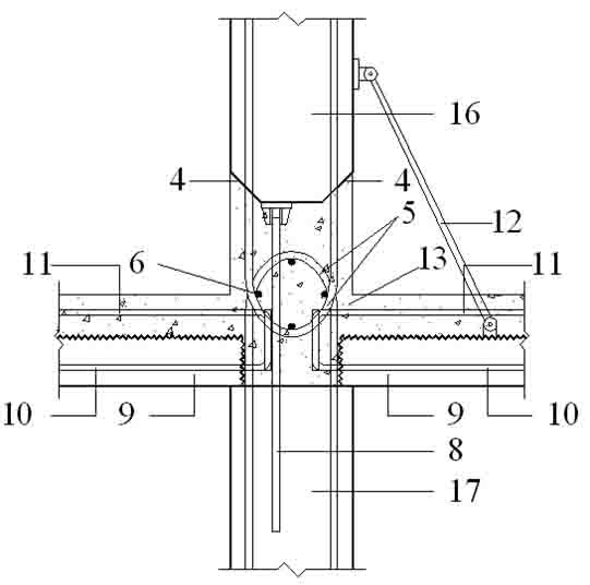 Horizontal seam U-shaped closed rib junction structure of assembled shear wall structure