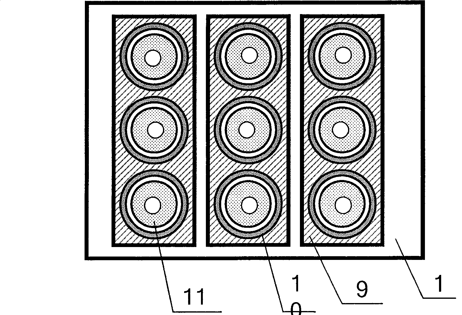 Planar display device with explosive star-typed cathode structure and its production