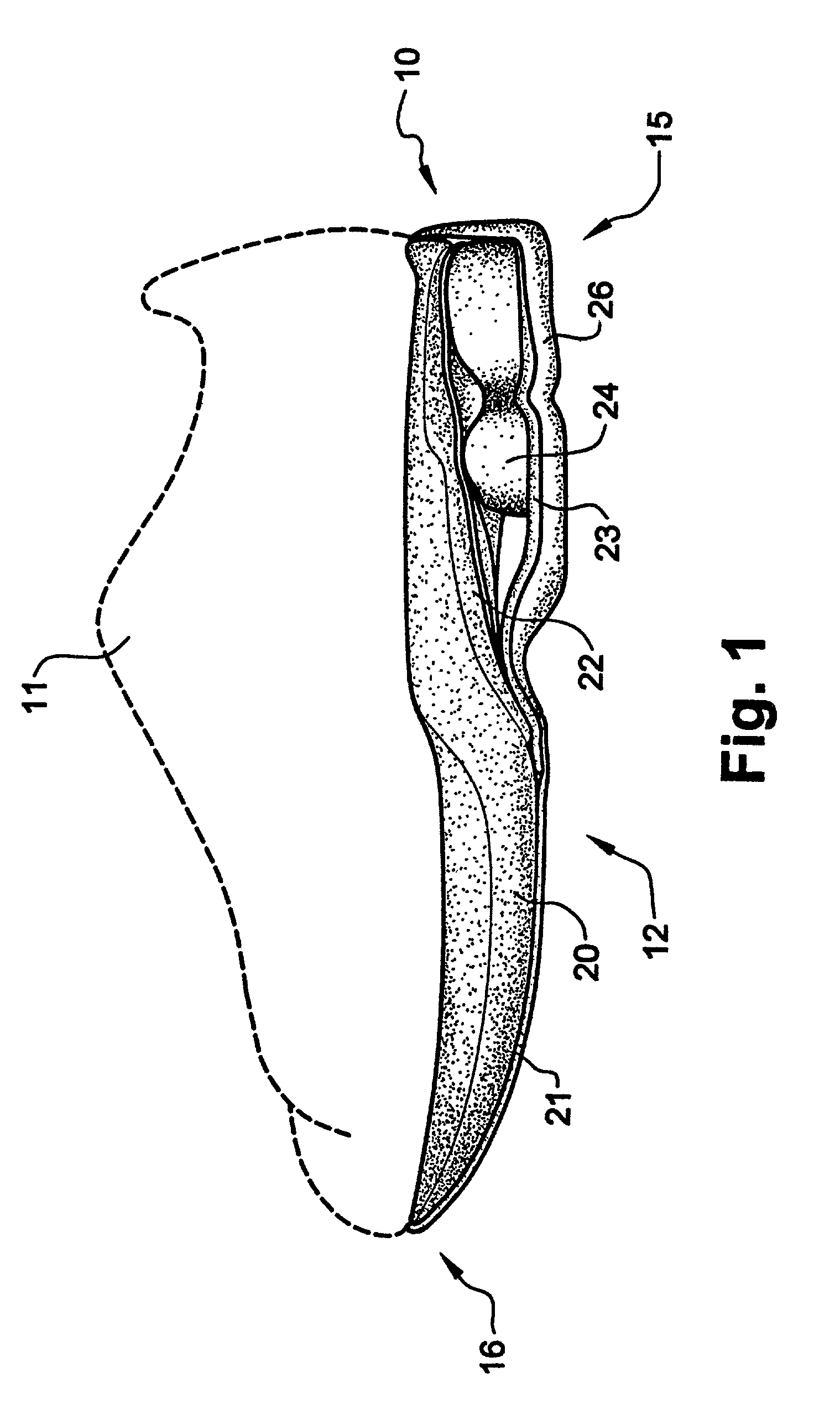 Shoe incorporating improved shock absorption and stabilizing elements