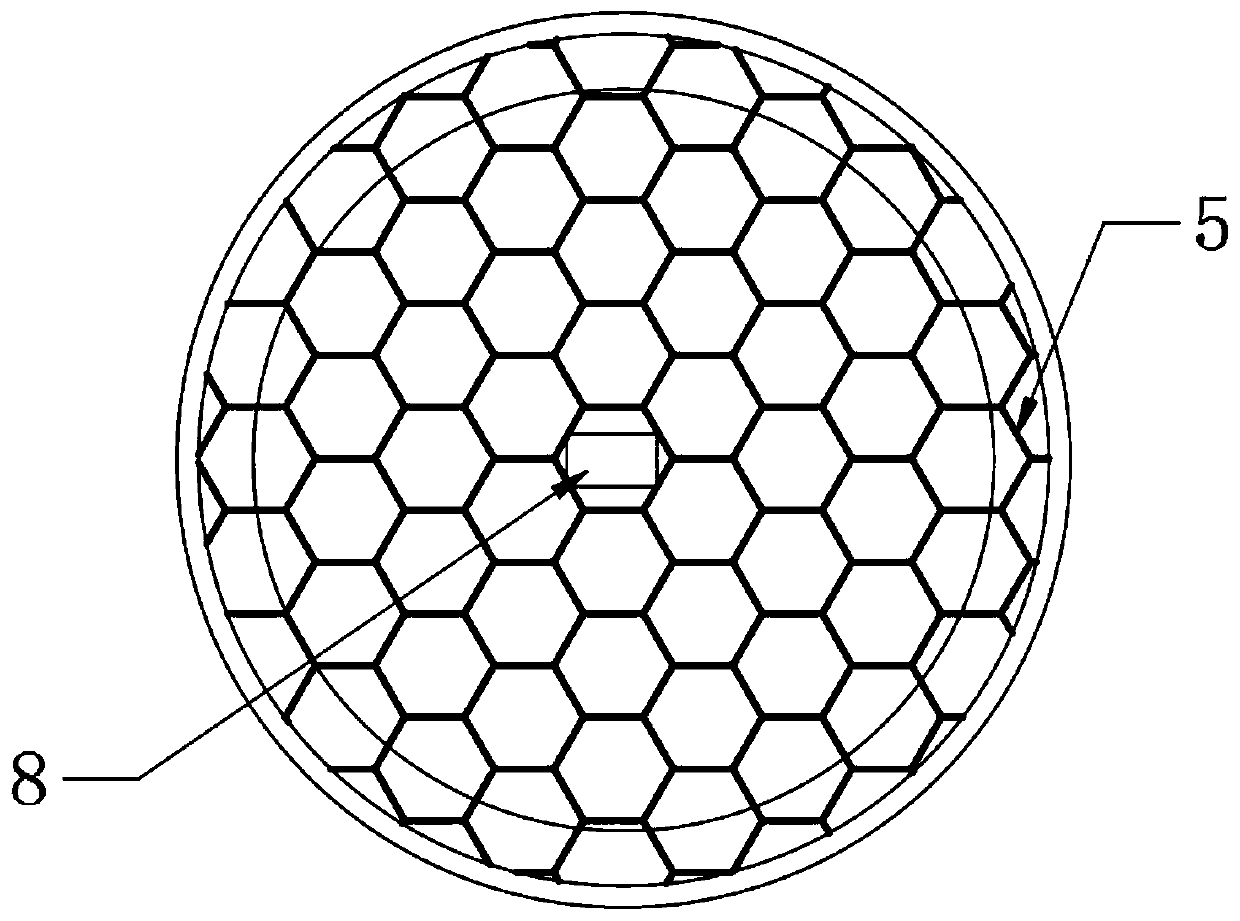 A honeycomb sintered disc
