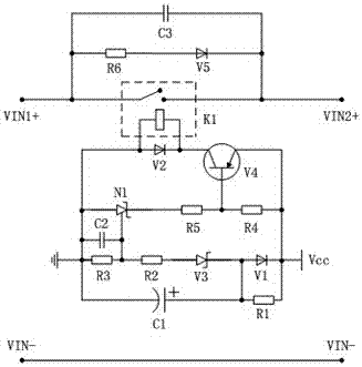 A surge suppression circuit with input anti-reverse connection function
