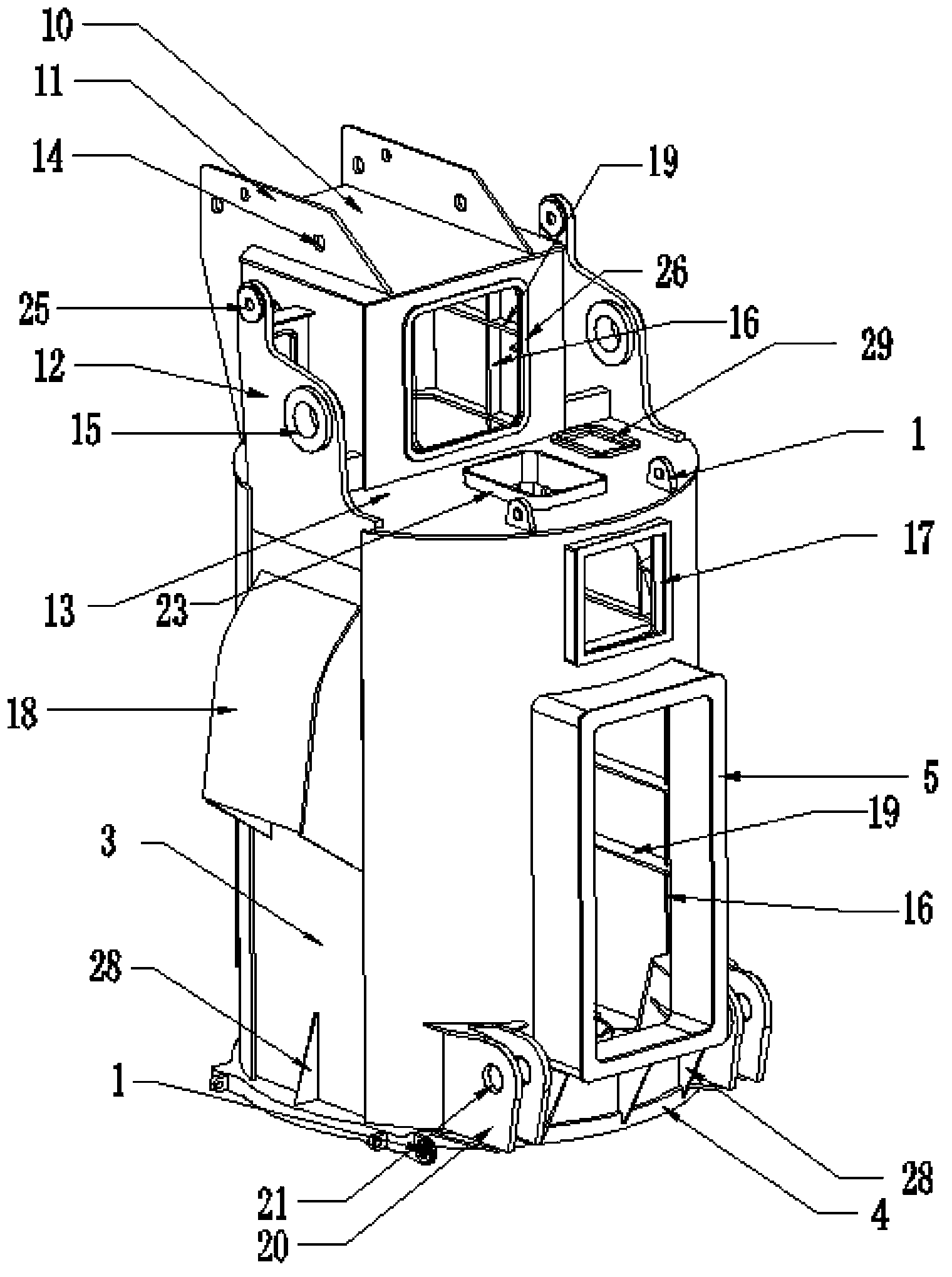 Oil cylinder luffing crane tower body and processing method thereof