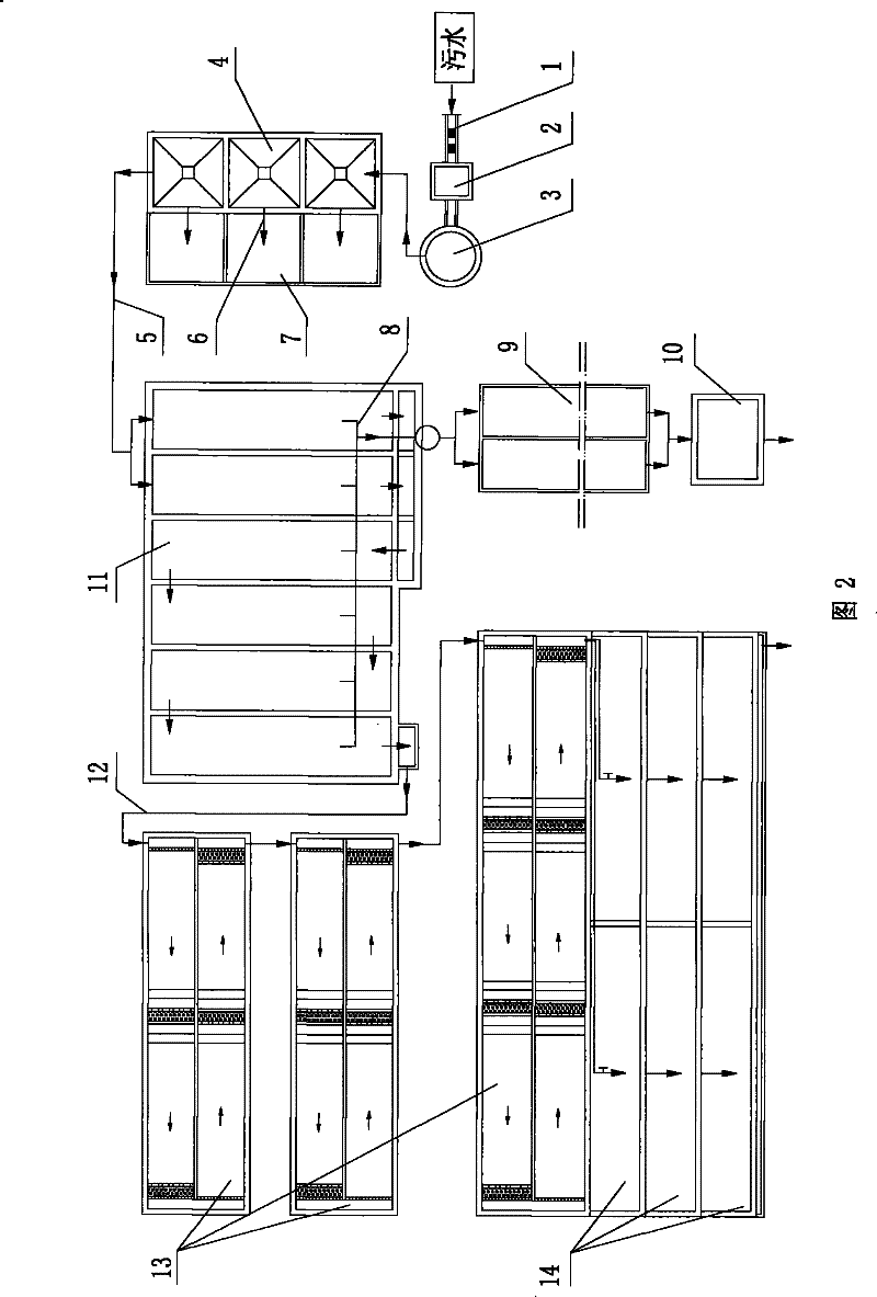 Livestock and poultry raising sewage disposal process and disposal system thereof