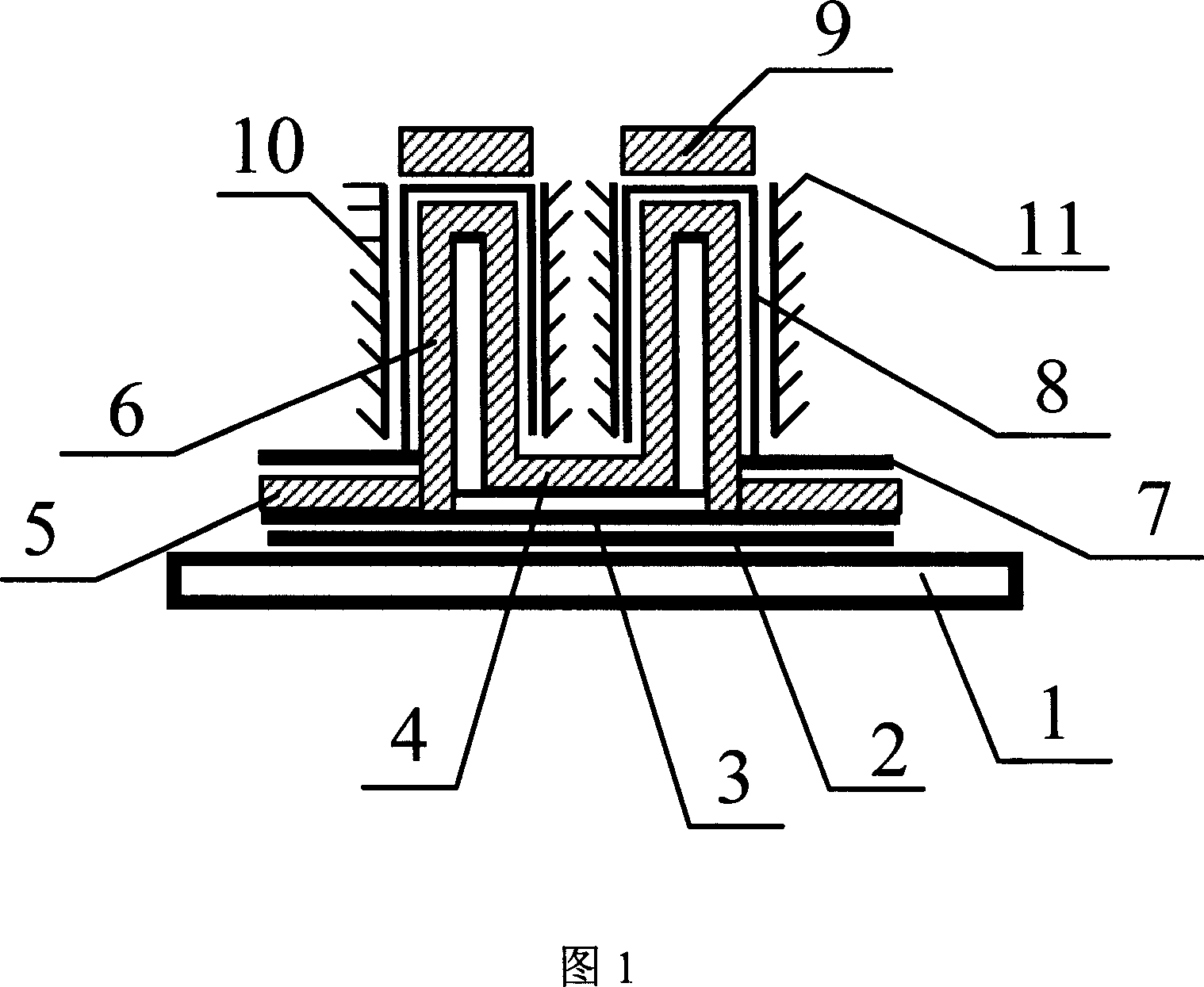 Flat display of multi-cathode side grid control structure and its manufacturing process