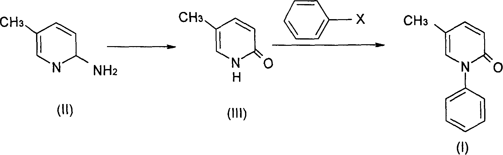 Production of pyriphenanthrenone as anti-fibrosis medicine